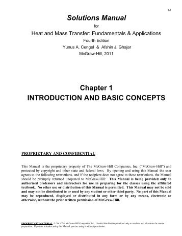 fundamentals of heat and mass transfer 7e edition solutions manual