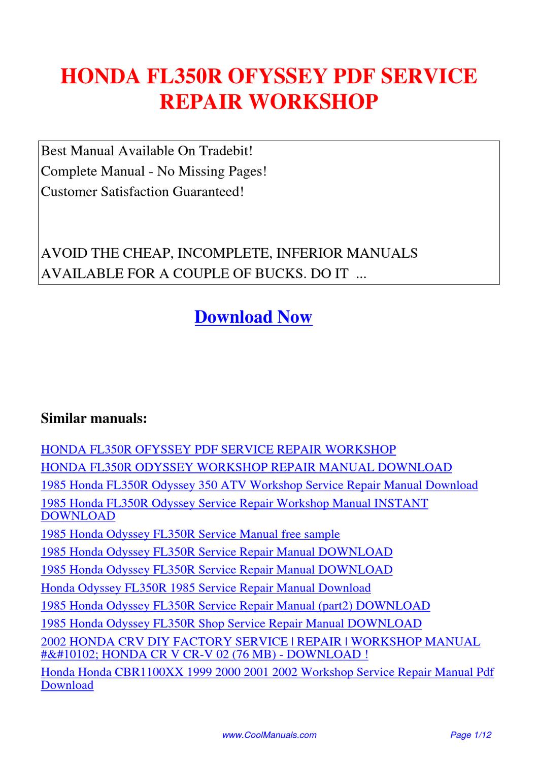 2002 honda odyssey repair manual pdf free