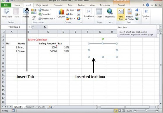 How To Add Text Box To Excel Spreadsheet